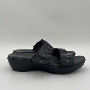 DANSKO Black Leather Sandals Womens Size 11 EU 41 Slip On Studded